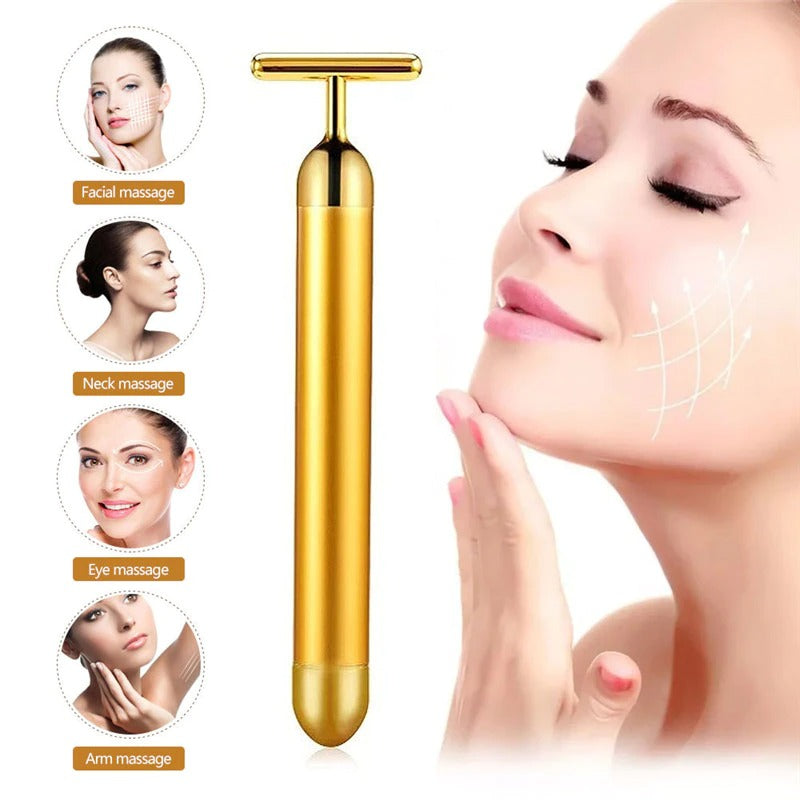 Energy 24K Gold T Beauty Bar Facial Roller Massager